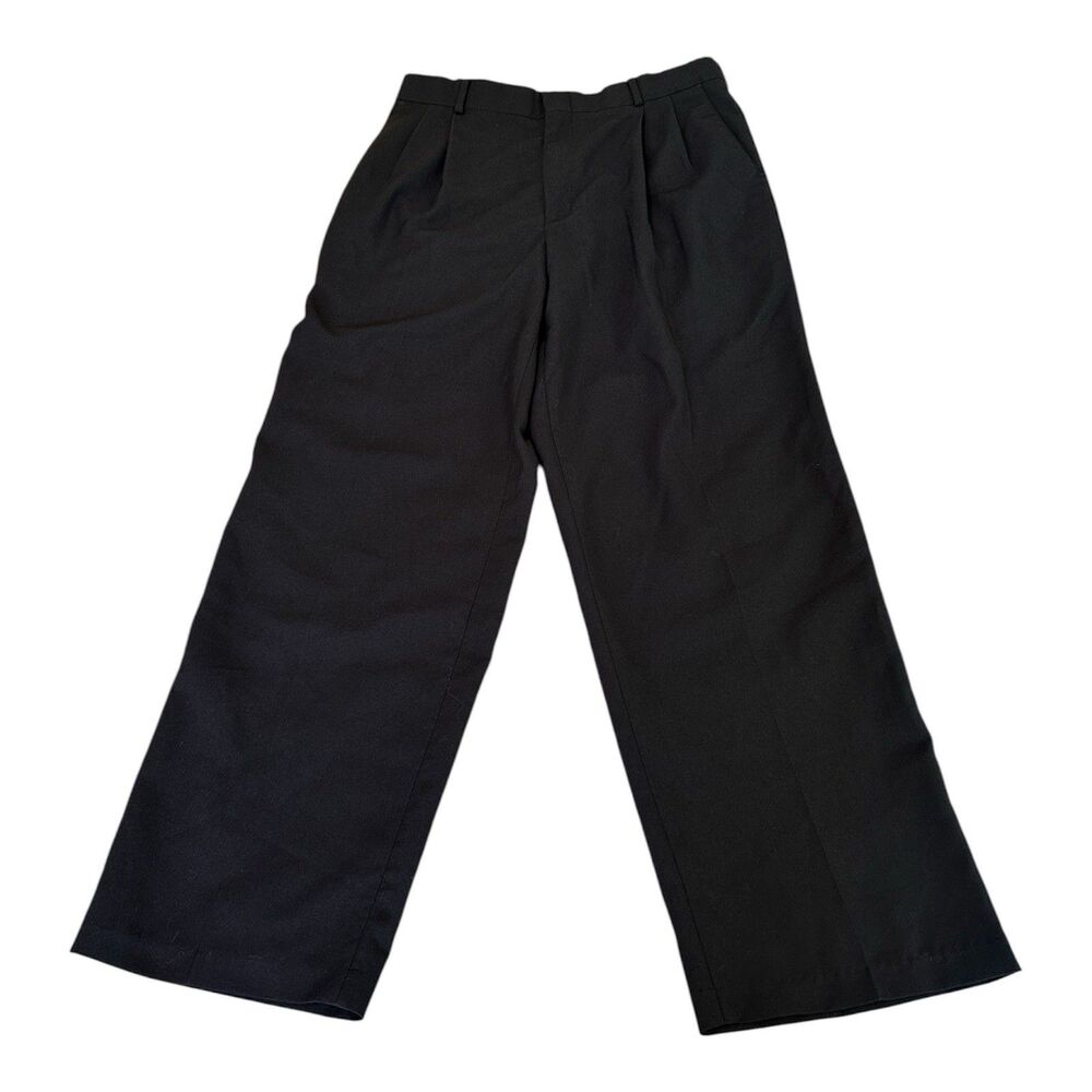 Vintage Levi's Travelers Dress Pants Mens 32x30 Black Pleated Wool Blend Slacks